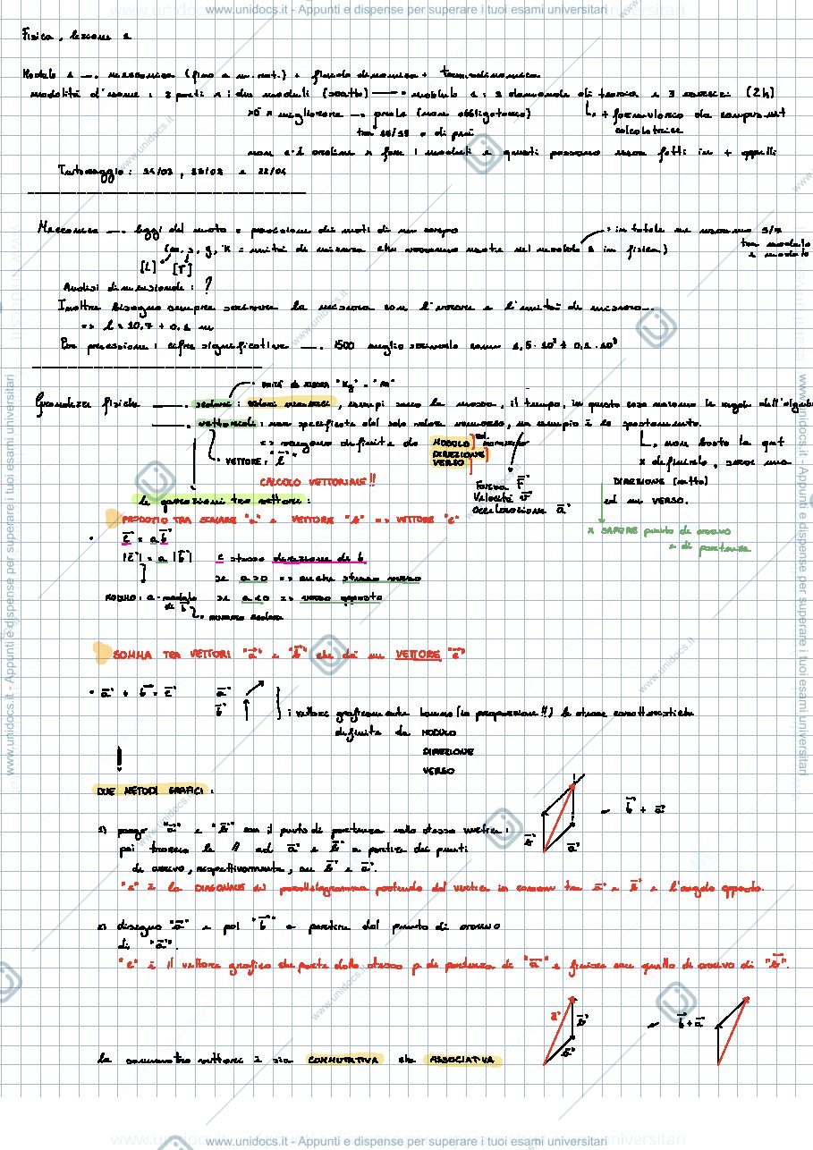 Anteprima pagina 1 — Fisica - Argomenti di introduzione