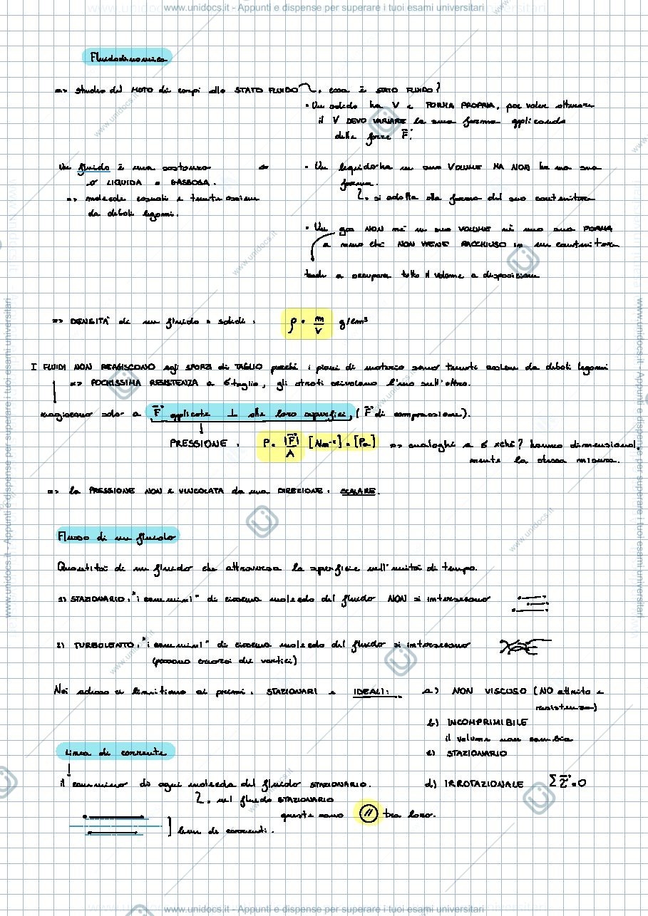 Anteprima pagina 1 — Fisica - Fluidodinamica