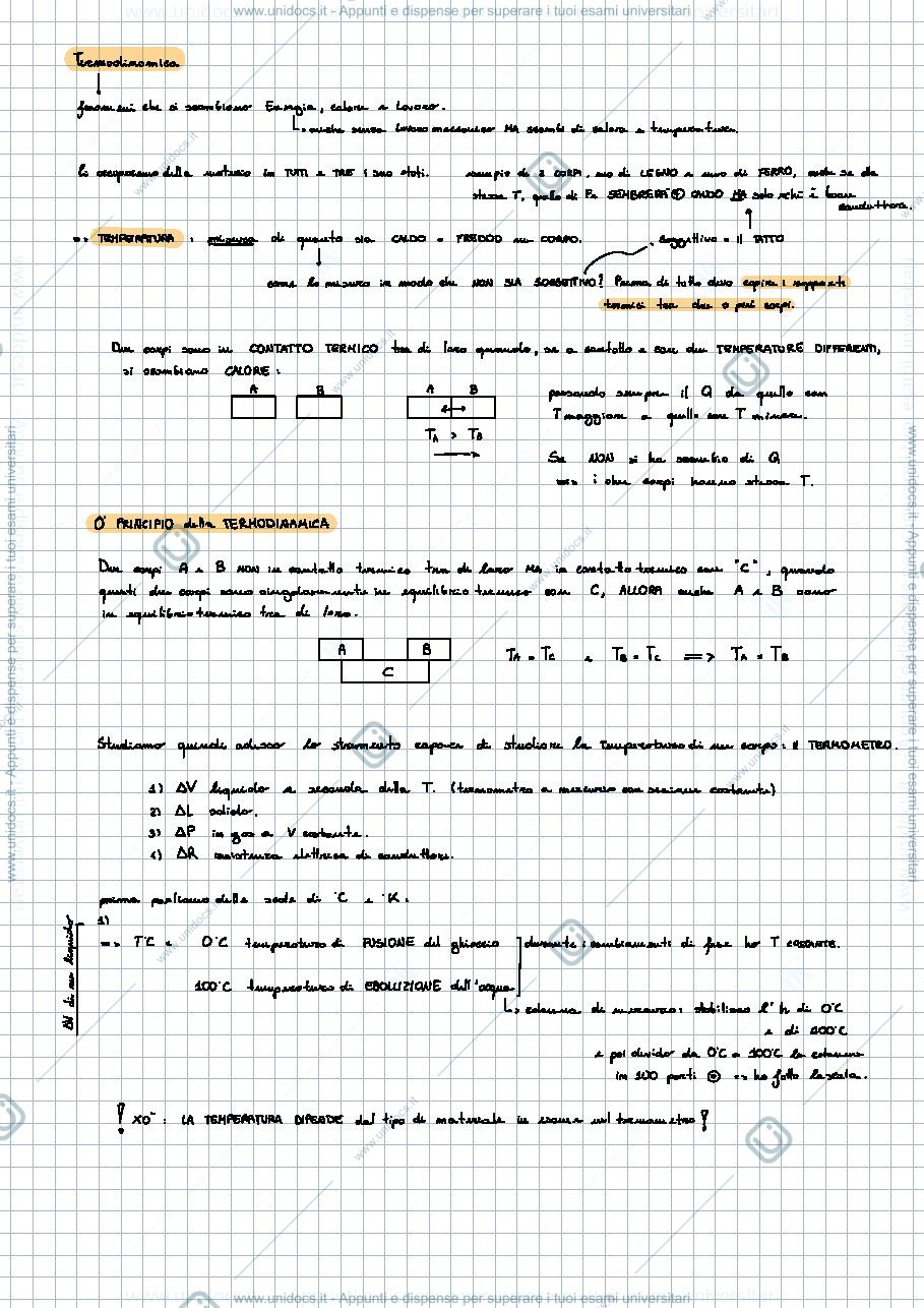 Anteprima pagina 1 — Fisica - Termodinamica