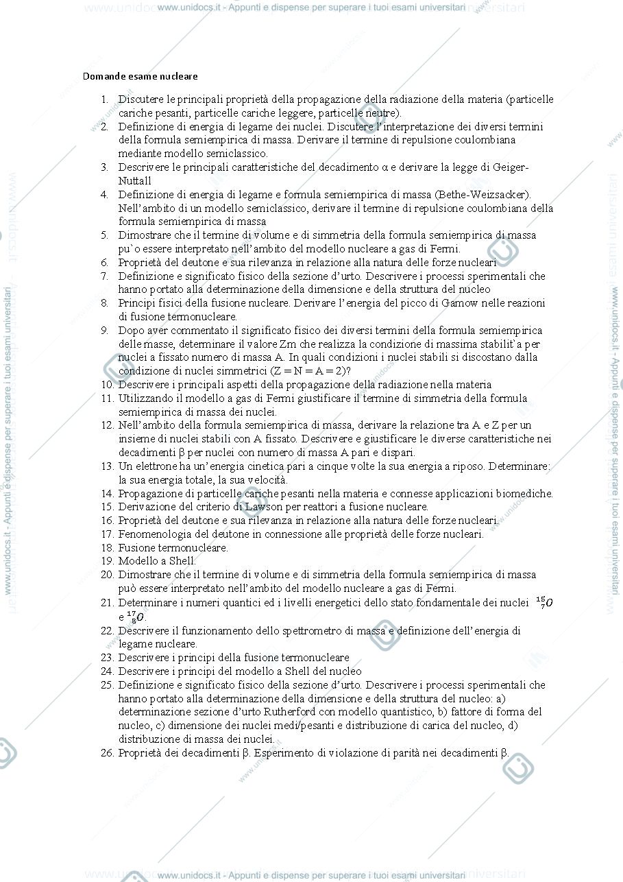 Anteprima pagina 1 — Domande aperte con risposta esame fnab