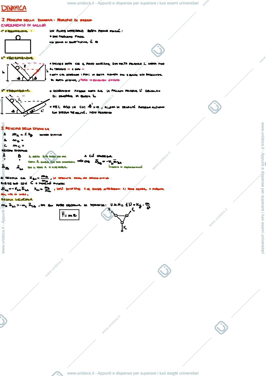 Anteprima pagina 1 — Fisica I - Dinamica