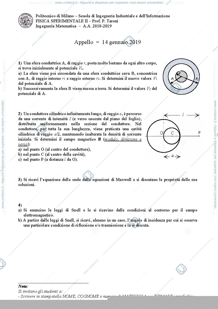 Anteprima pagina 1 — Esercizi svolti temi d'esame
