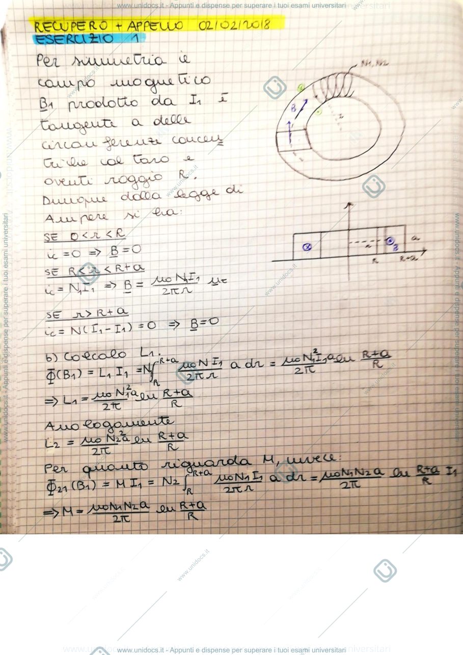 Anteprima pagina 1 — Temi d'esame (esercizi) svolti 