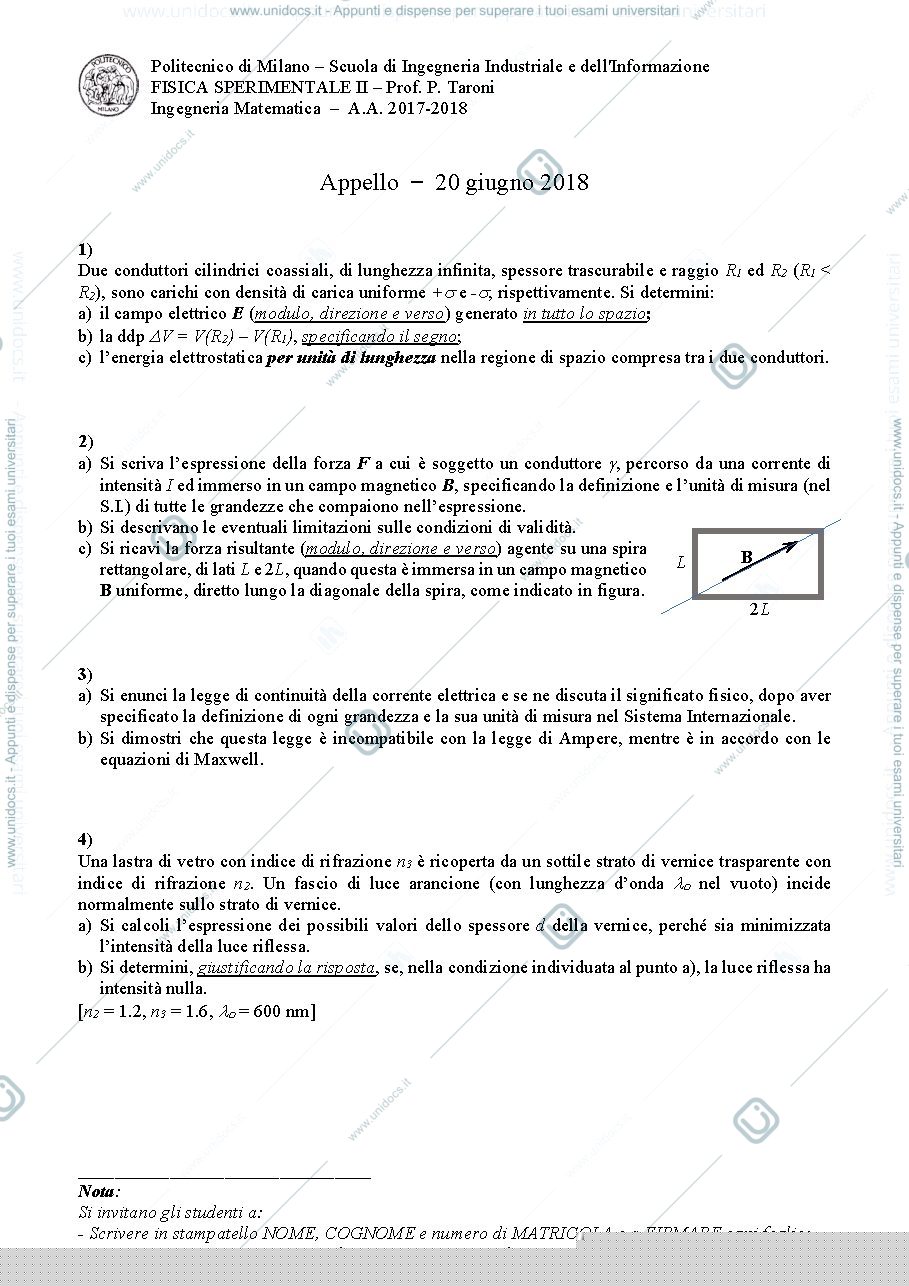 Anteprima pagina 1 — tema d'esame