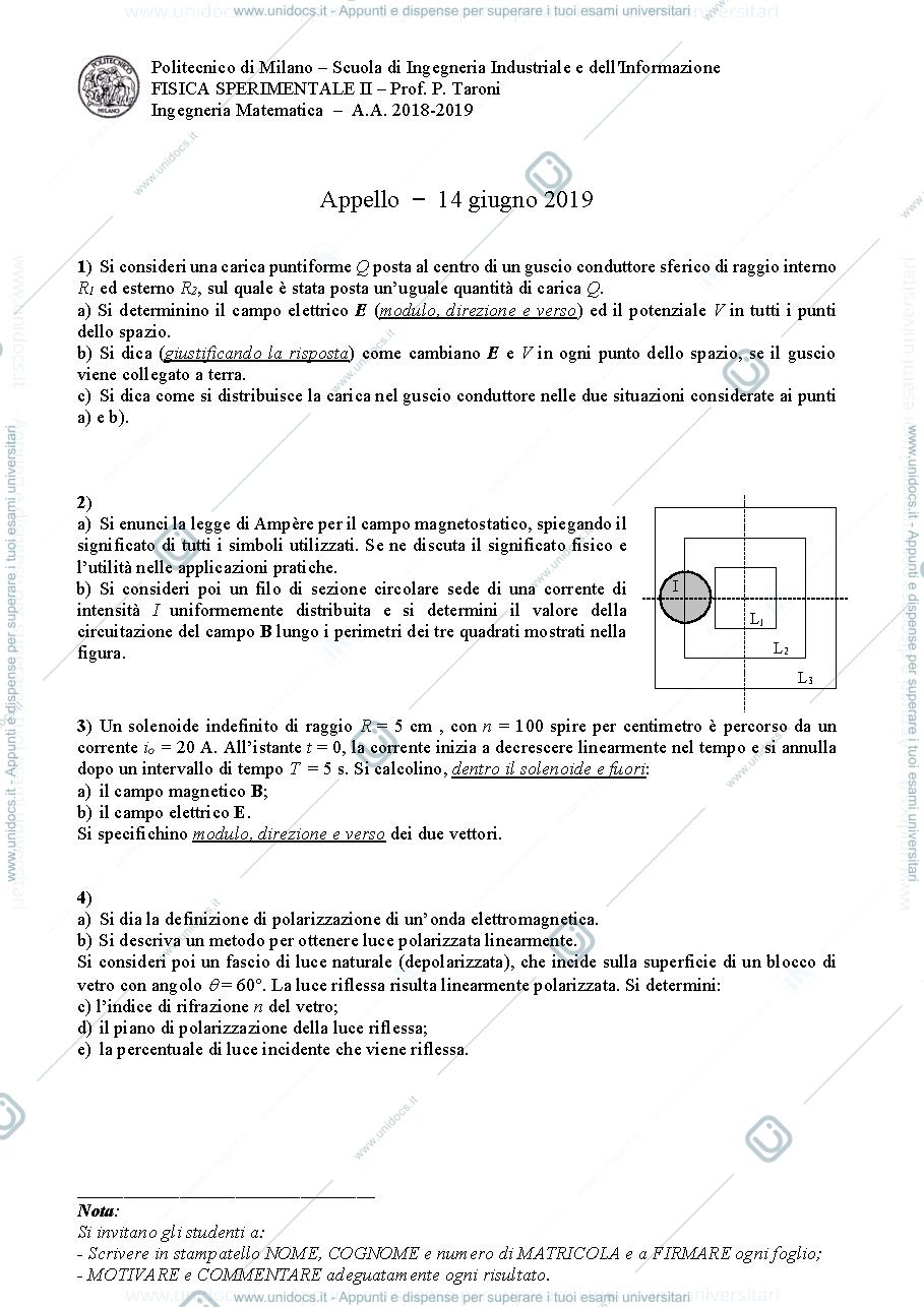 Anteprima pagina 1 — tema d'esame