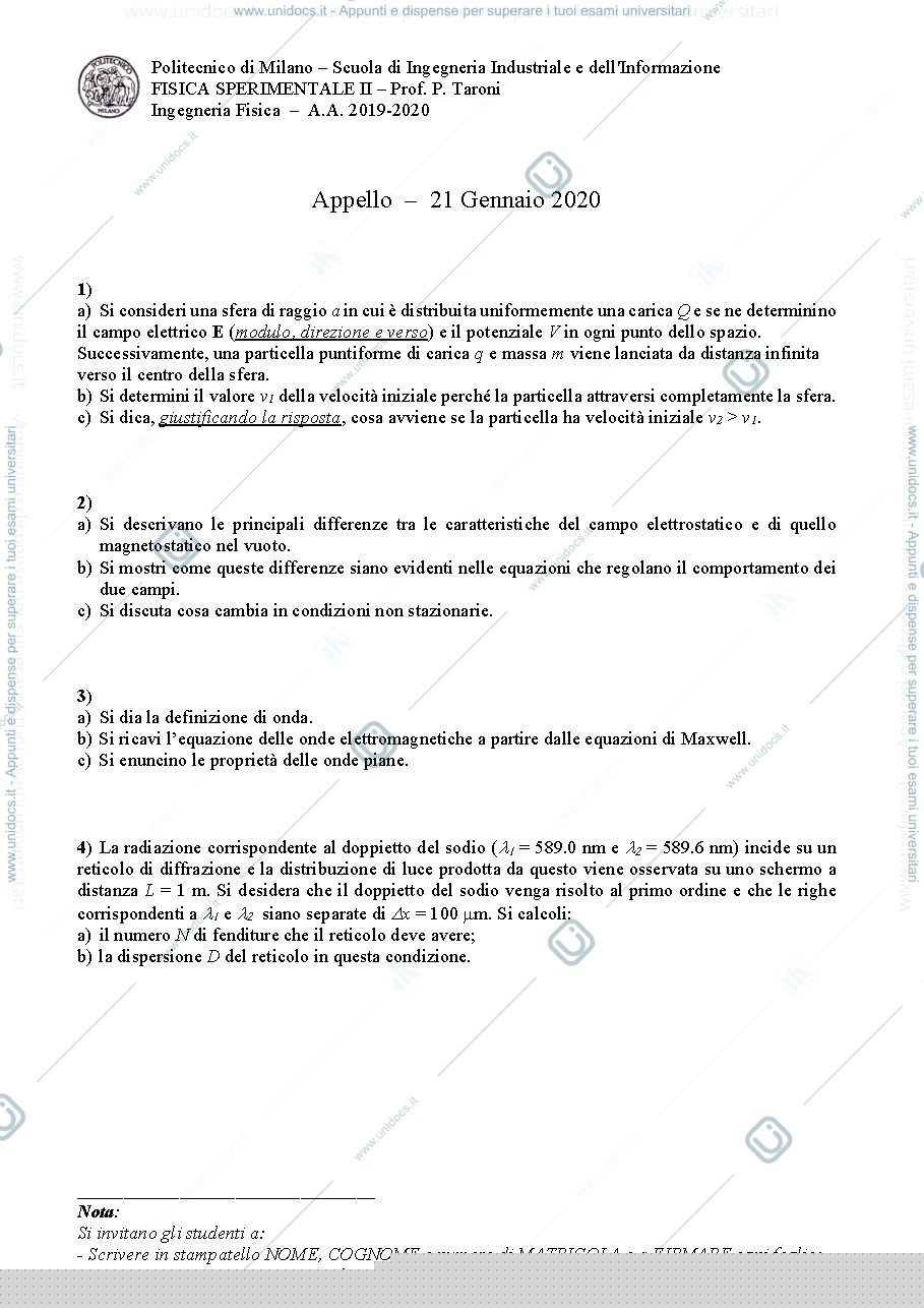 Anteprima pagina 1 — tema d'esame