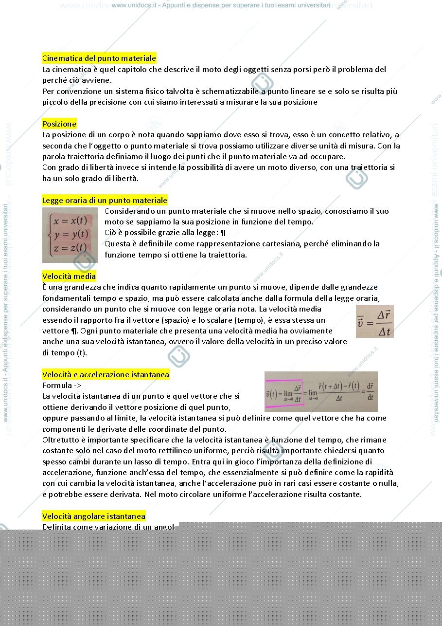 Anteprima pagina 1 — introduzione alla cinematica