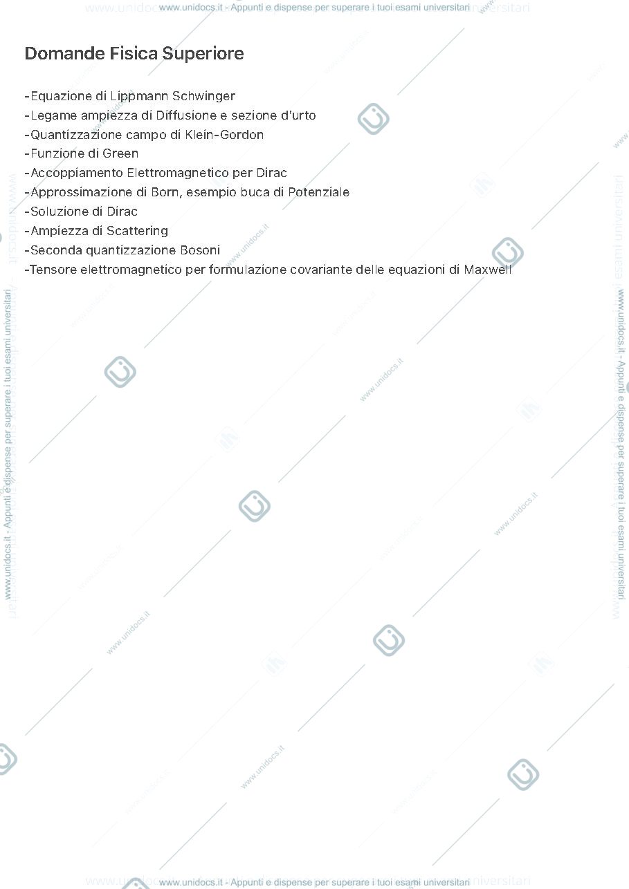 Anteprima pagina 1 — Domande Fisica Superiore