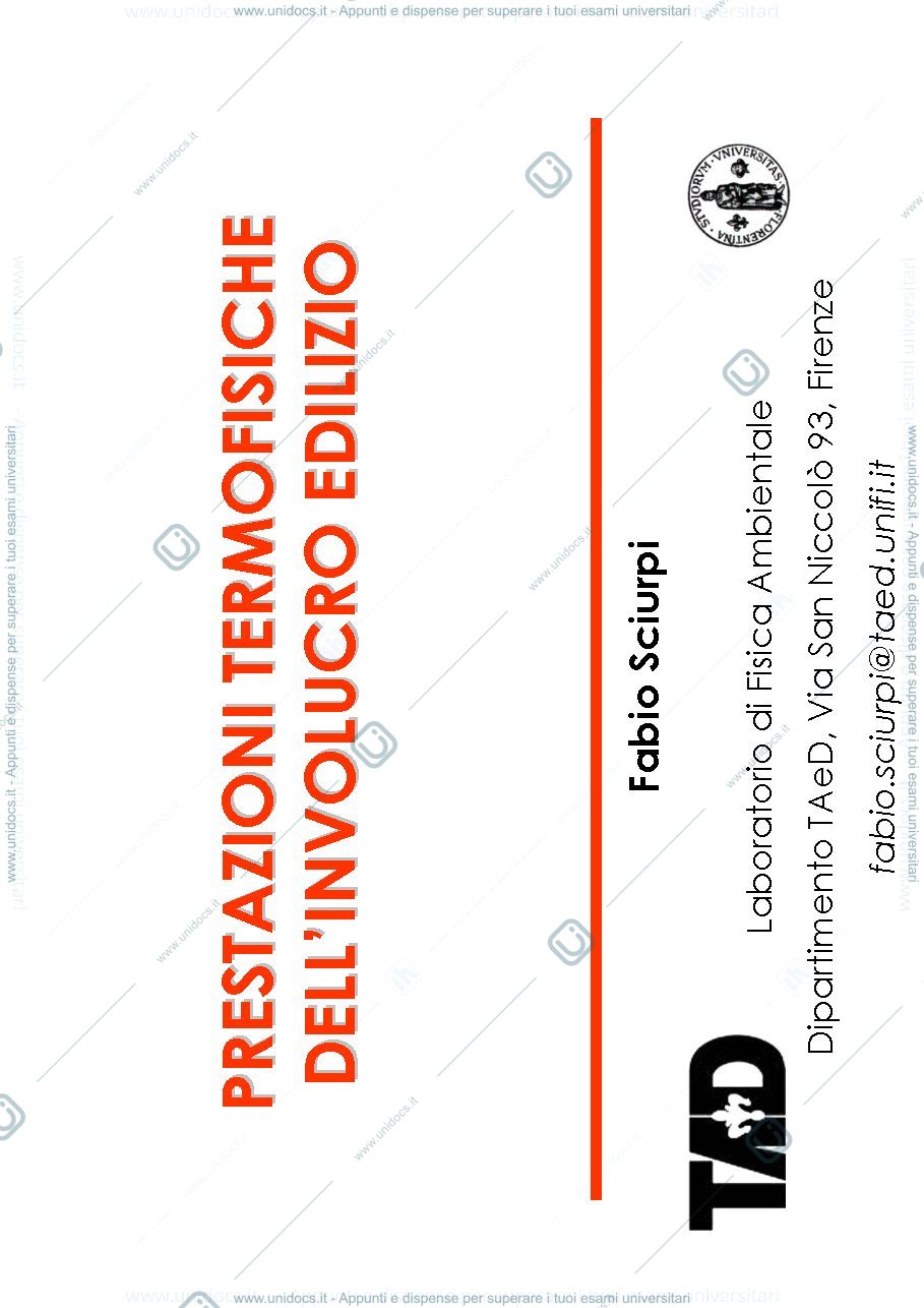 Anteprima pagina 1 — prestazioni termofisiche dell'involucro edilizio