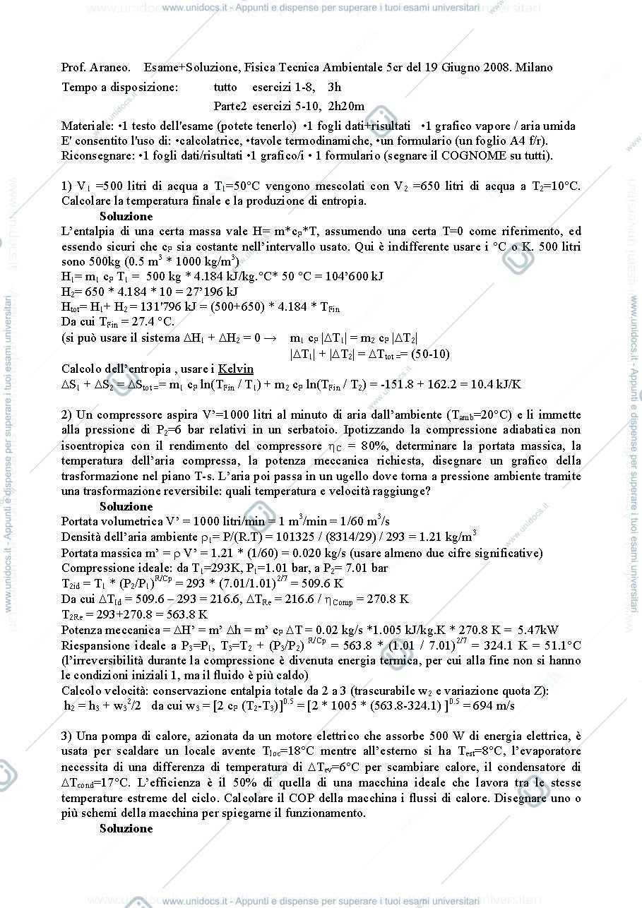 Anteprima pagina 1 — FT_Esame33_soluzione esami prof: Araneo