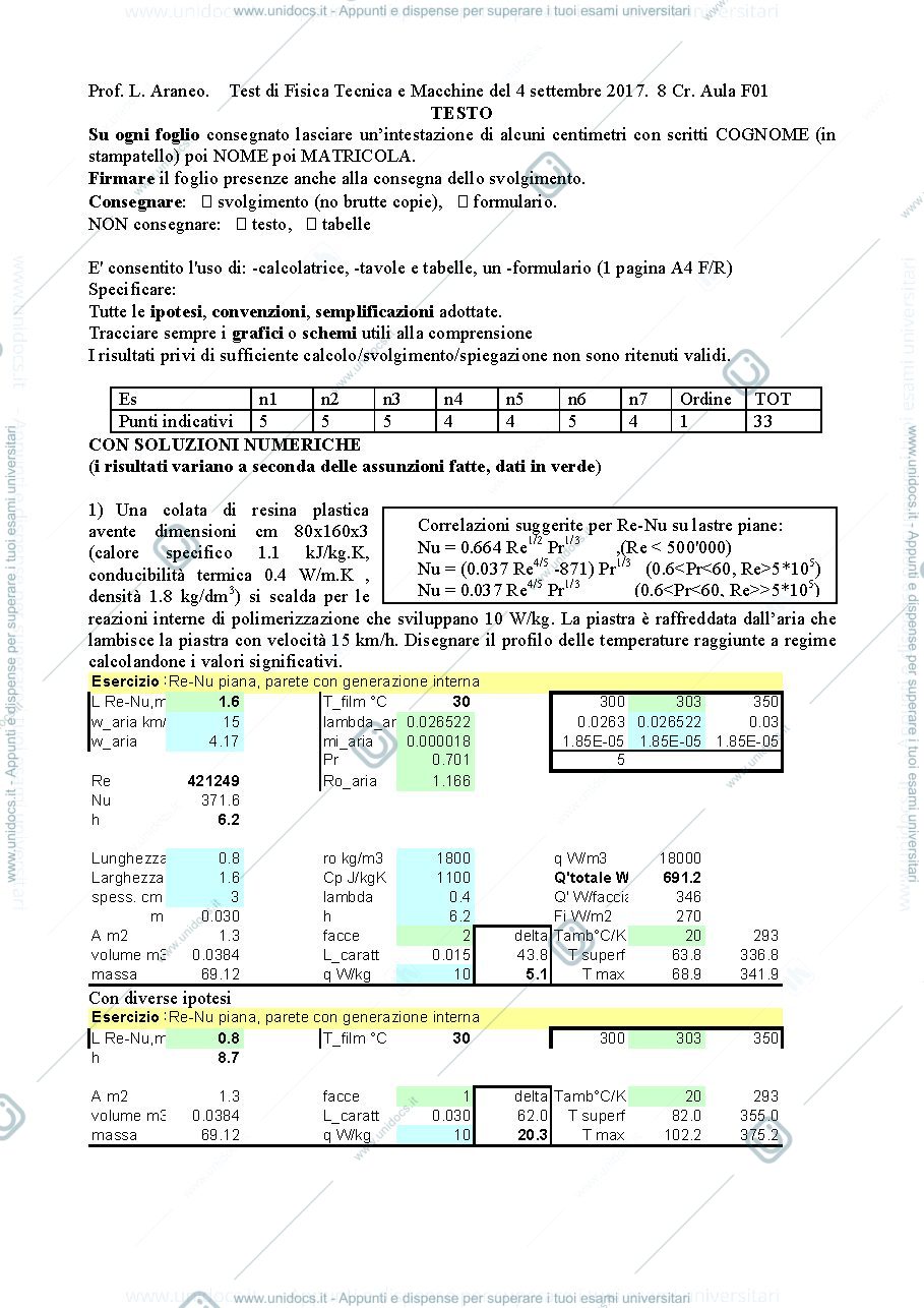 Anteprima pagina 1 — FTM_Esame13_4set2017_TestoSoluzioneB esami prof: Araneo
