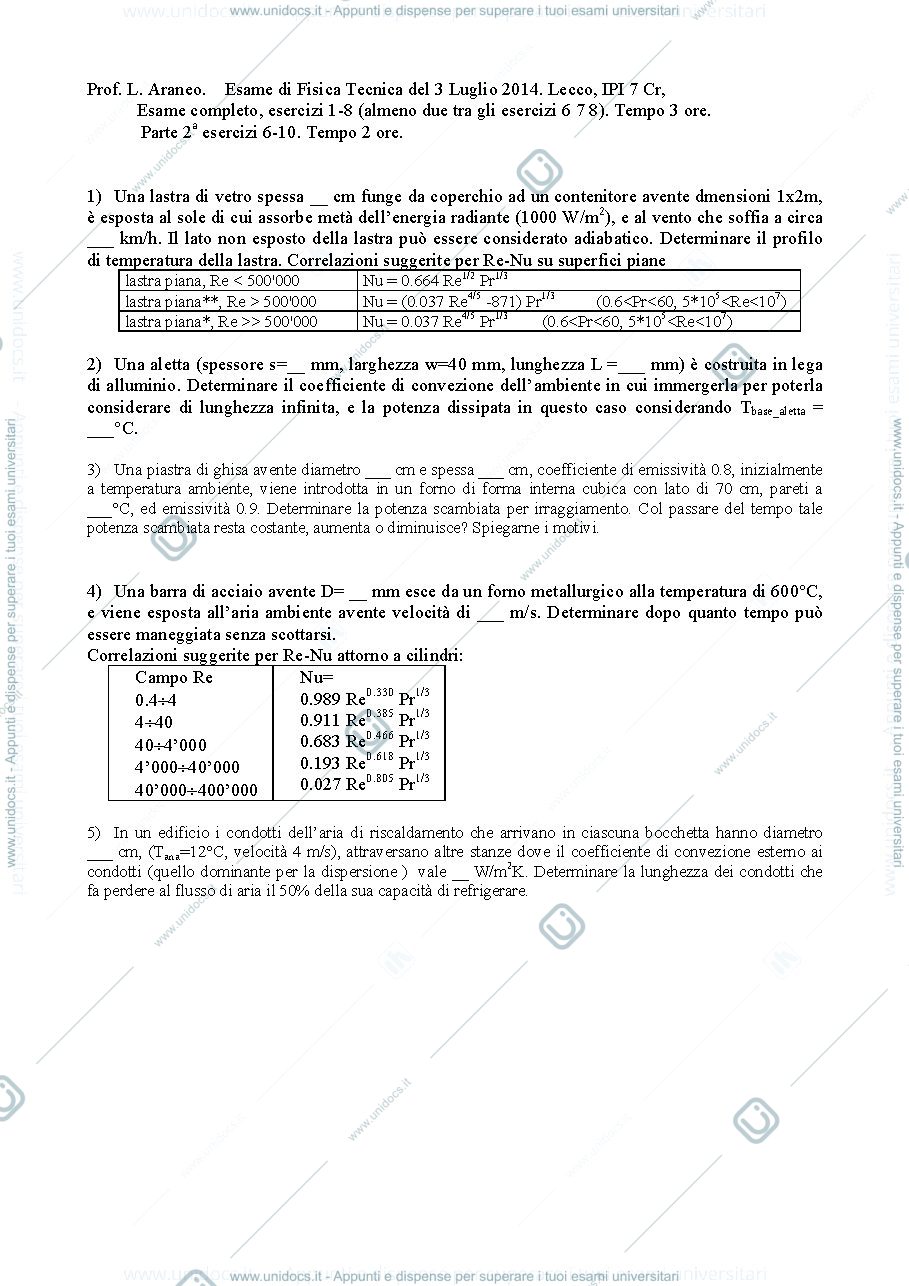 Anteprima pagina 1 — FTM1617_simul_1aItinere_TestoPart esami prof: Araneo
