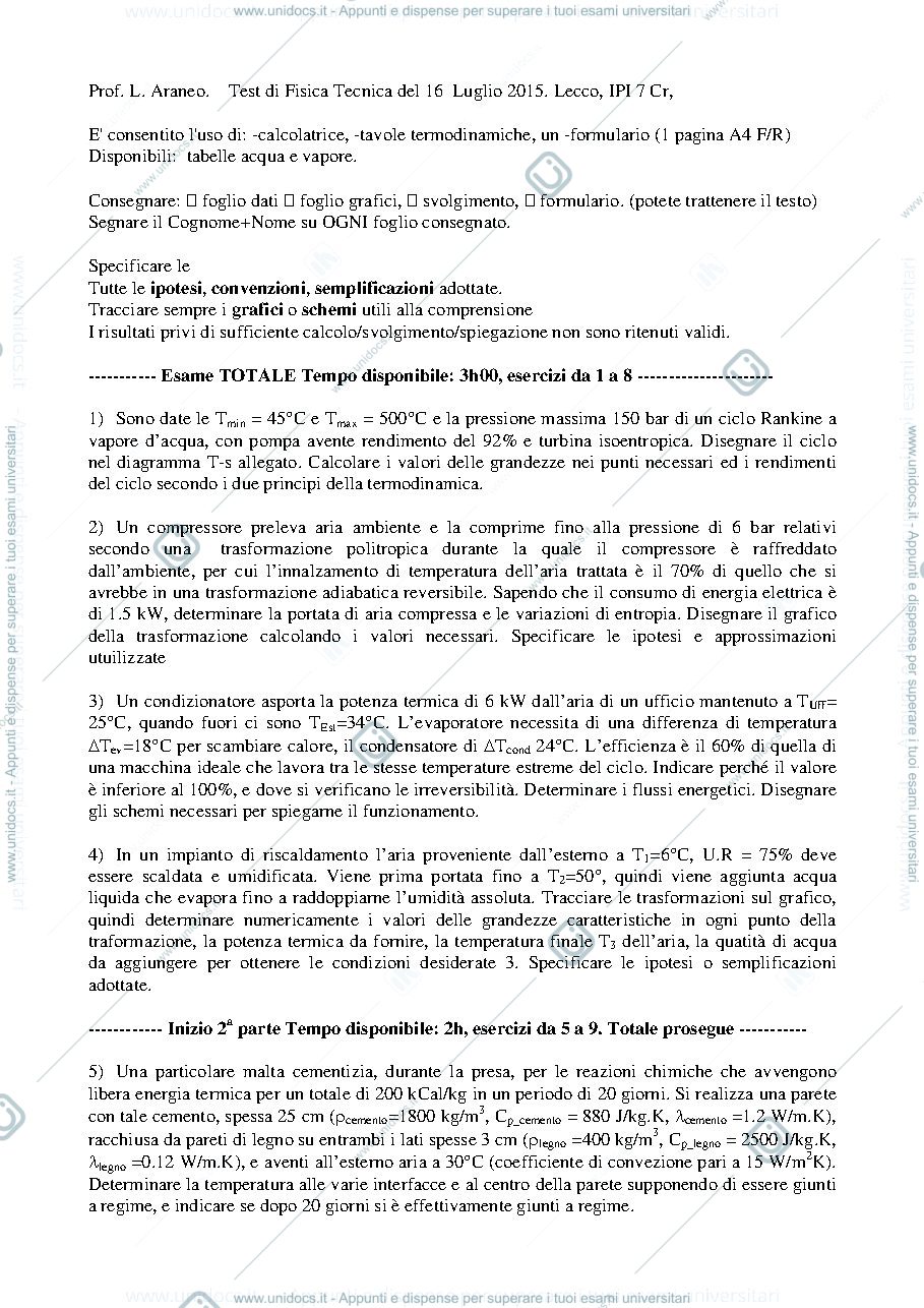 Anteprima pagina 1 — FT_Esame83_Testo esami prof: Araneo