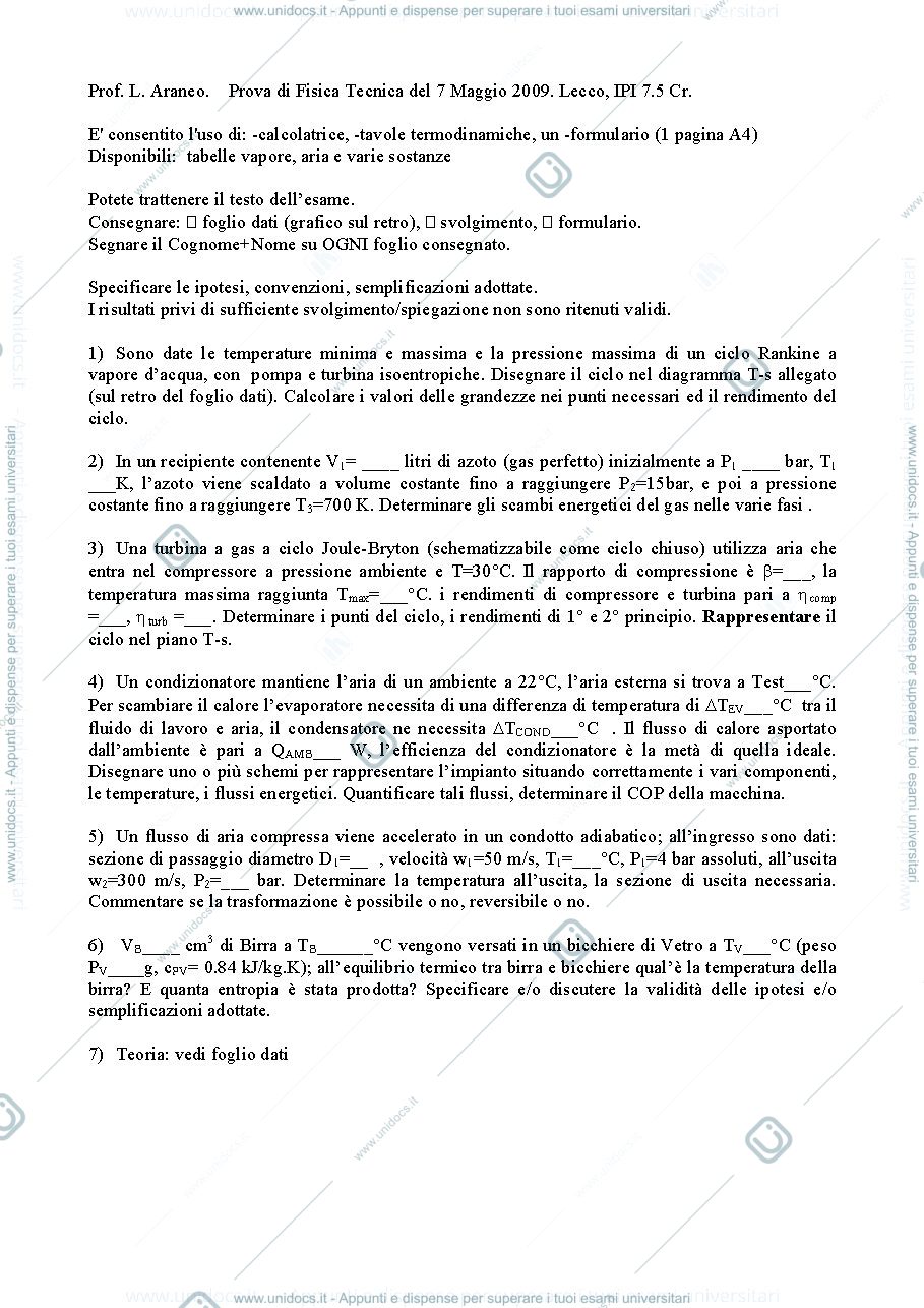 Anteprima pagina 1 — FT_Esame43_Testo esami prof: Araneo