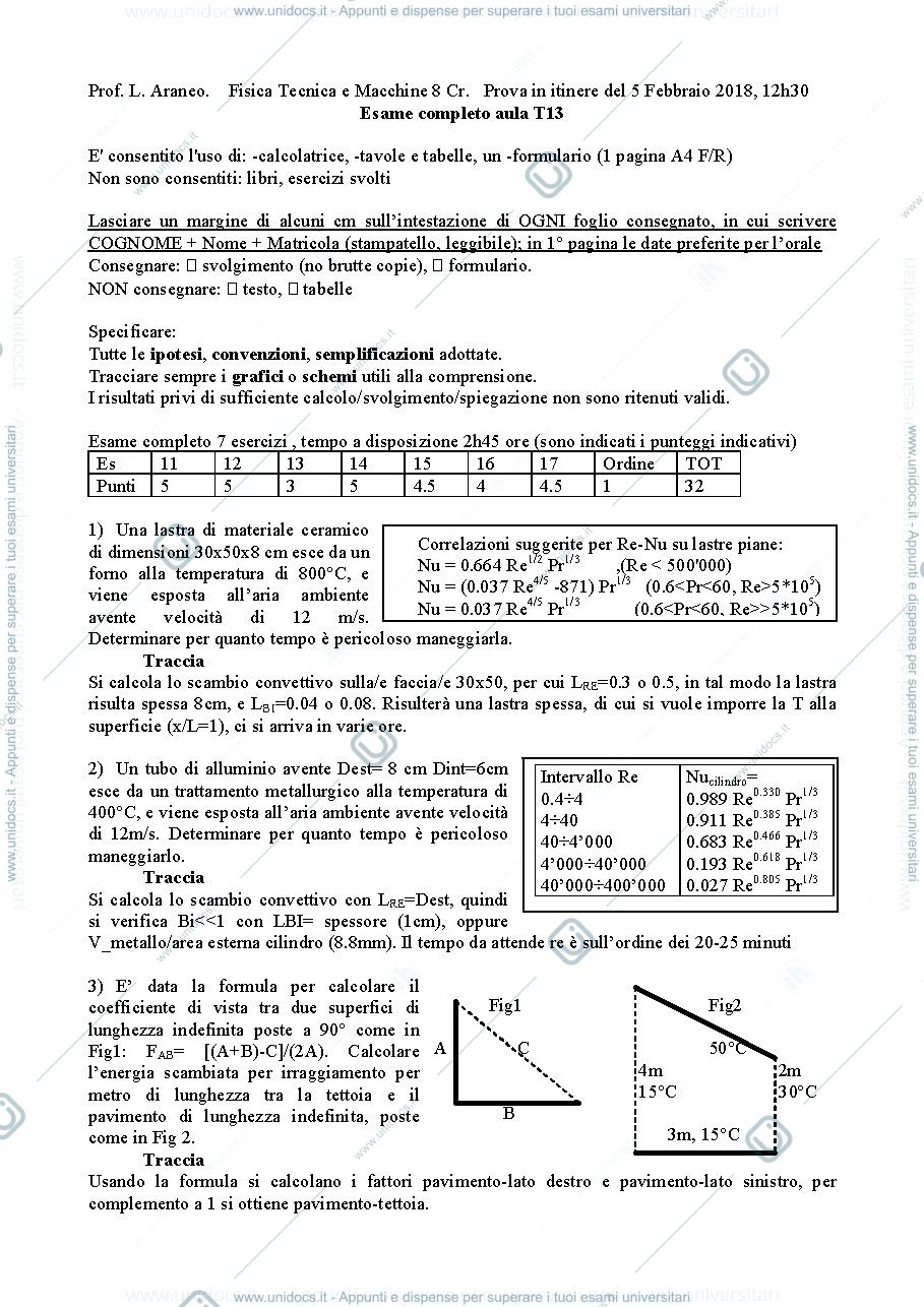 Anteprima pagina 1 — FTM_Esame16_5feb2018_Testo_Traccia_Soluzione_v1 esami prof: Araneo