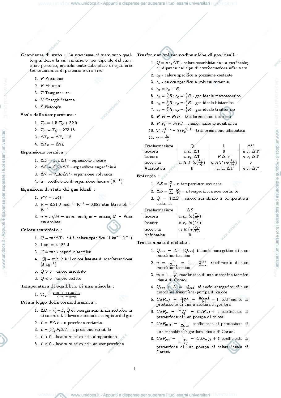 Anteprima pagina 1 — formulari 19-20 Fisica tecnica e macchine prof: Araneo 