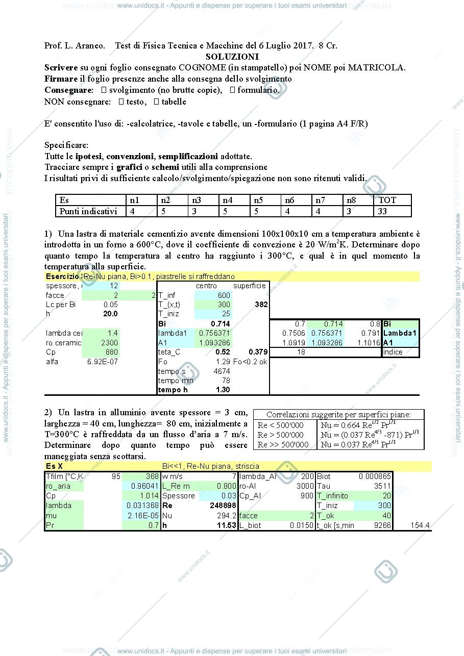 Anteprima pagina 1 — FTM_Esame11_6lug2017_TestoSoluzioneNumerica esami prof: Araneo