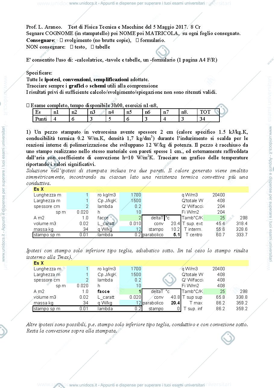 Anteprima pagina 1 — FTM_Esame10_5mag17_TestoValoriSoluzione esami prof: Araneo