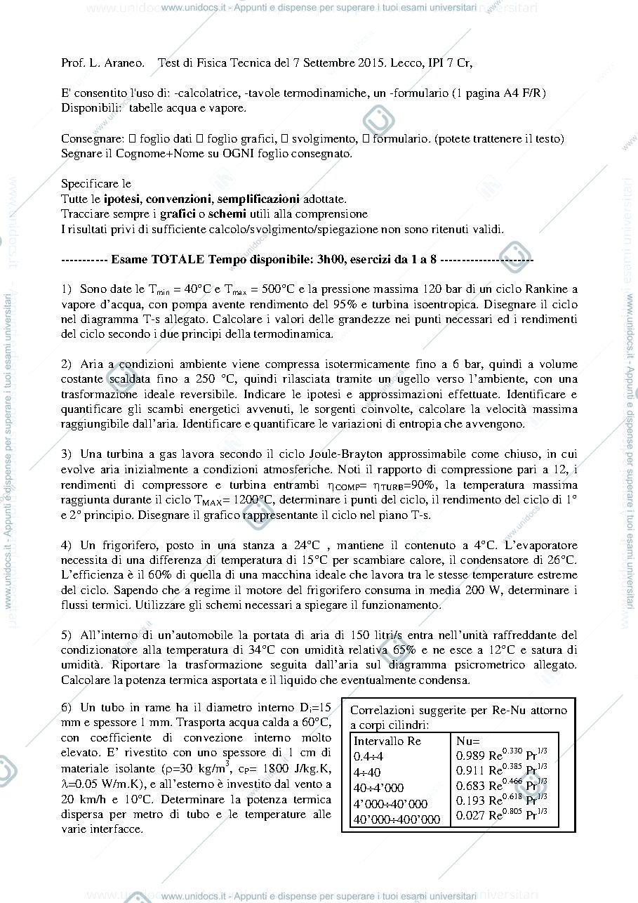 Anteprima pagina 1 — FT_Esame85_Testo esami prof: Araneo