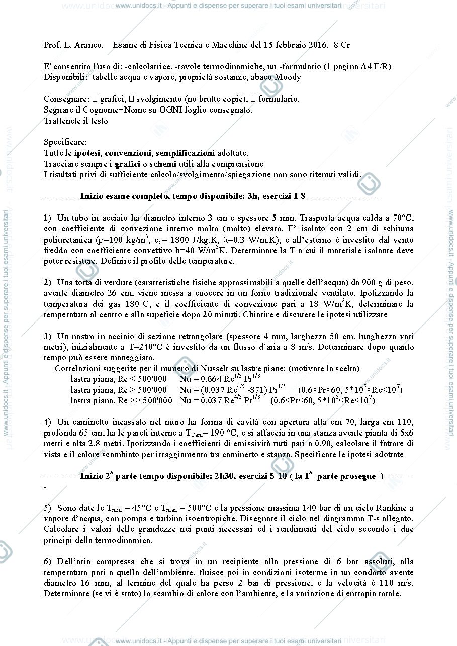 Anteprima pagina 1 — FTM_Esame02_18feb2016_Testo Soluzione esami prof: Araneo