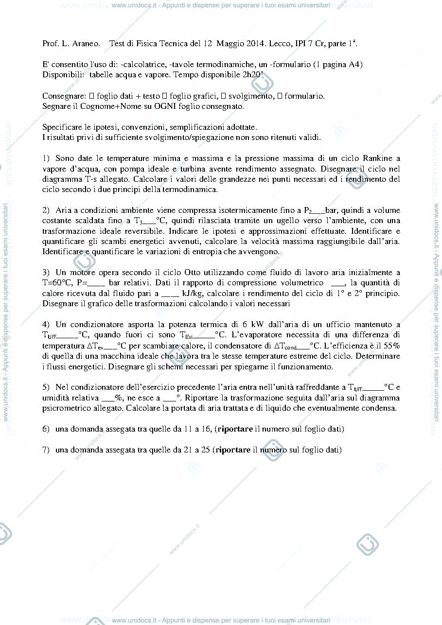 Anteprima pagina 1 — FT_Esame74_Testo esami prof: Araneo
