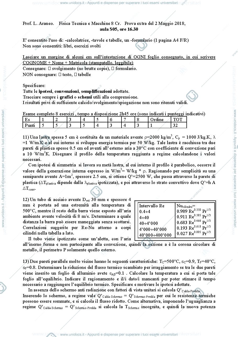 Anteprima pagina 1 — FTM_Esame17_2maggio2018_TestoSoluzione_v3 esami prof: Araneo