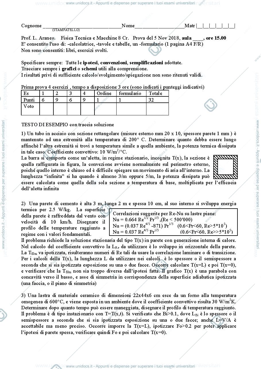 Anteprima pagina 1 — FTM_Esame21_5nov2018_TestoTracciaValori_ver1 esami prof: Araneo