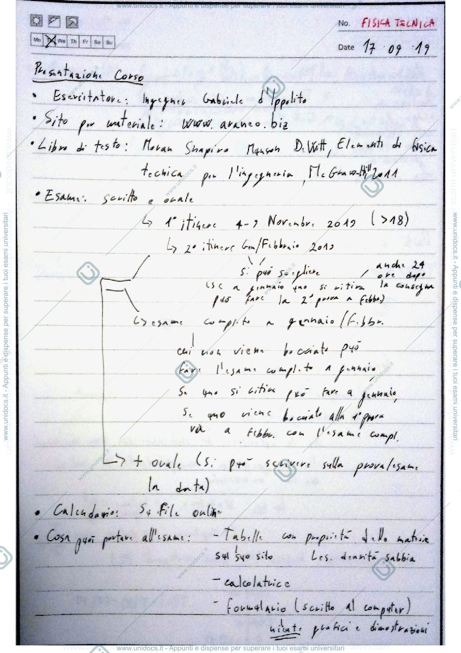 Anteprima pagina 1 — appunti 19-20 Fisica tecnica e macchine prof: Araneo