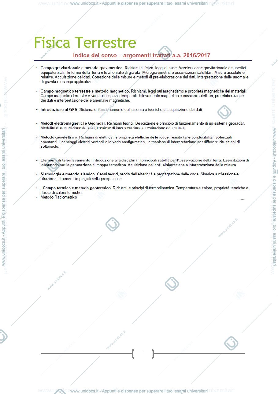 Anteprima pagina 1 — Fisica Terrestre