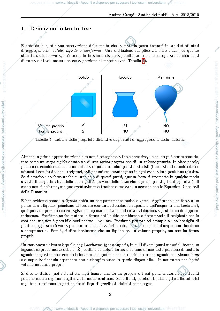 Anteprima pagina 3 —  Statica dei fluidi lezioni Prof. Crespi