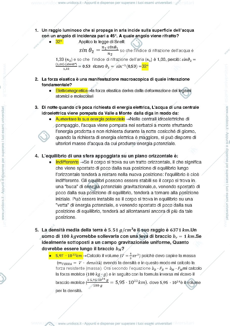 Anteprima pagina 1 — domande esame