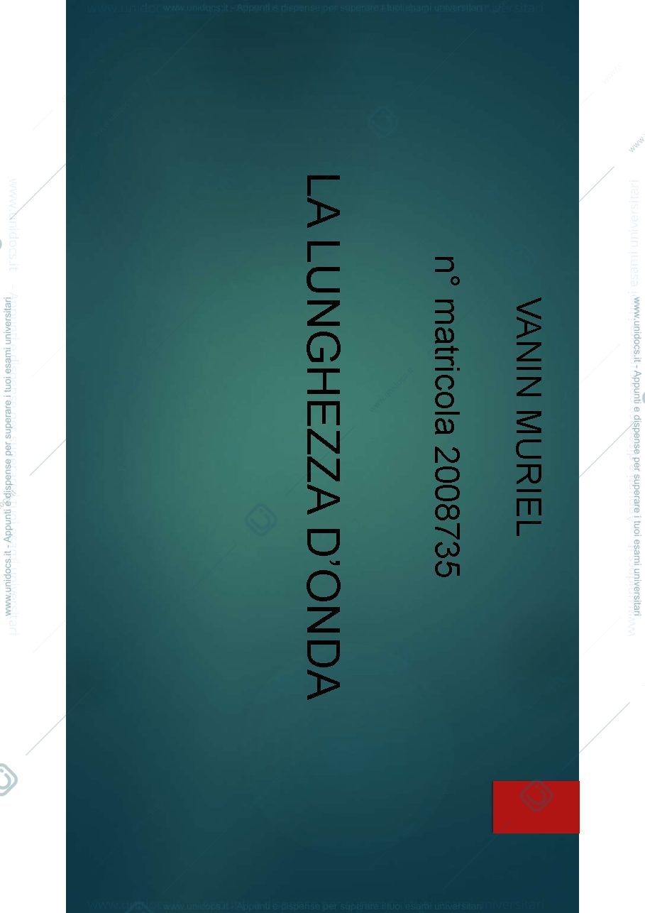 Anteprima pagina 1 — la lunghezza d'onda