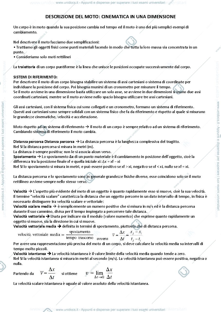 Anteprima pagina 1 — Riassunto fisica