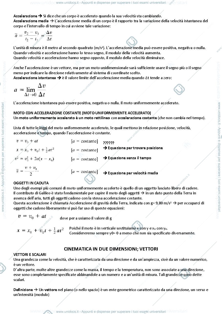Anteprima pagina 2 — Riassunto fisica