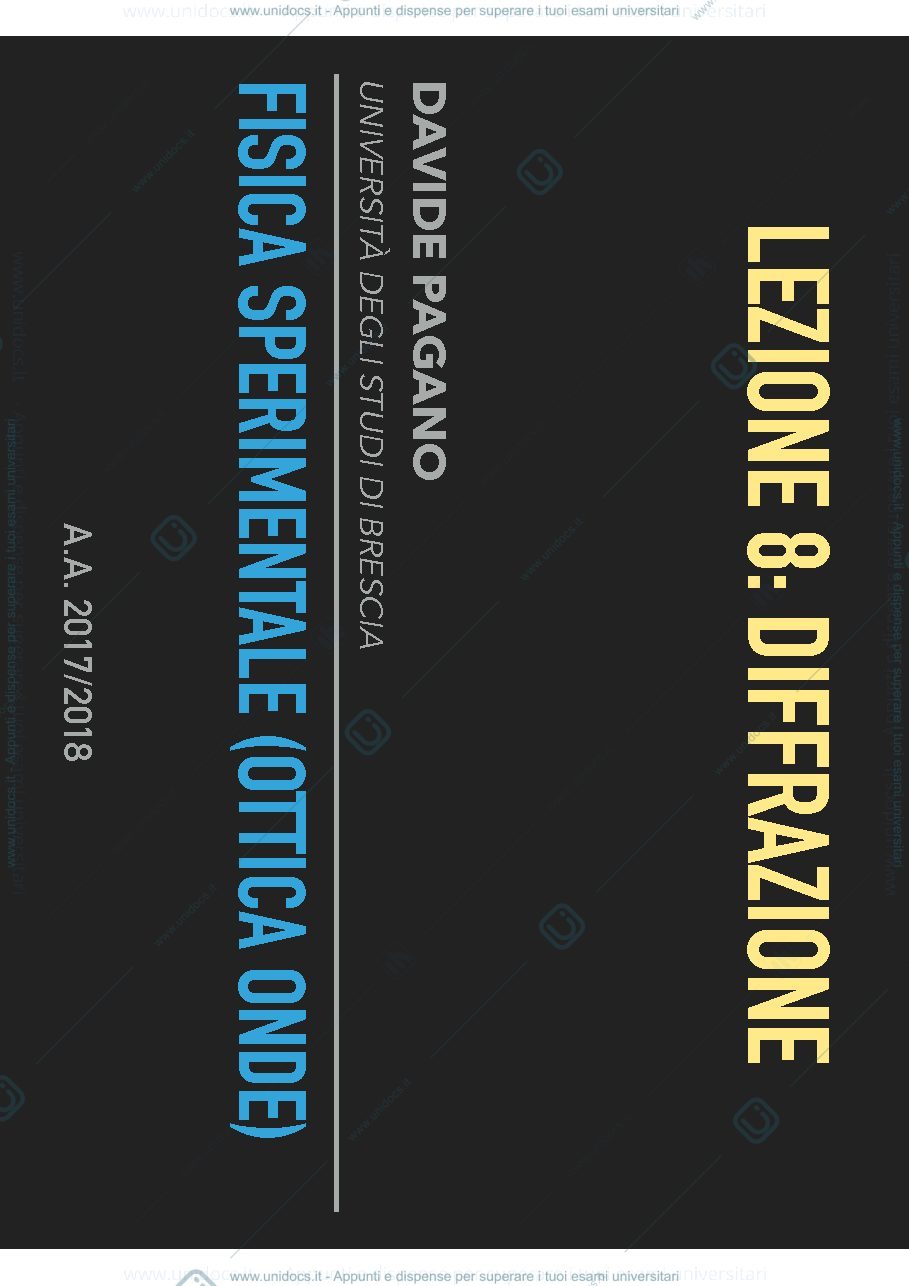 Anteprima pagina 1 — Fisica sperimentale (ottica & onde) - Diffrazione