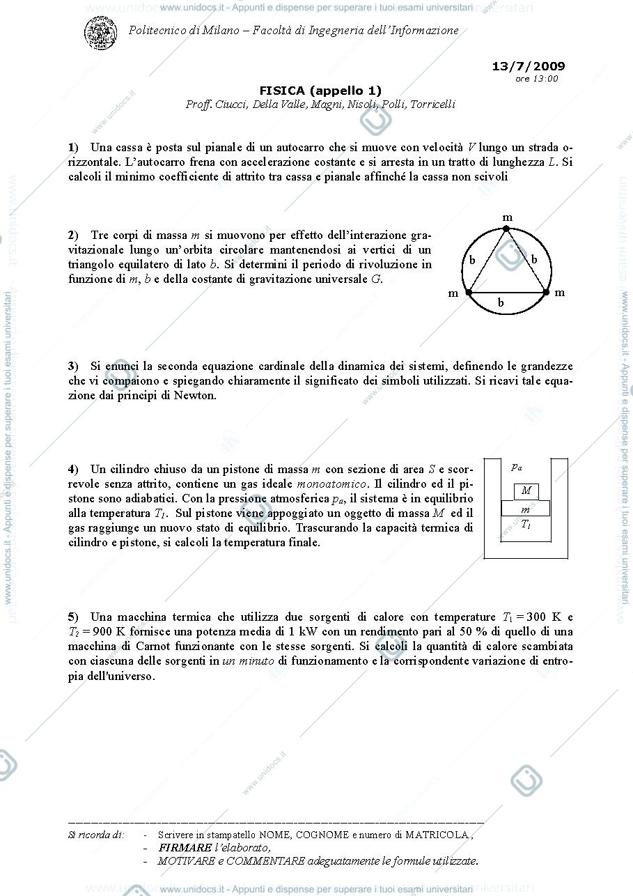 Anteprima pagina 1 — AA_2008-2009_TdE_2009_07_13 esame Prof. Crespi