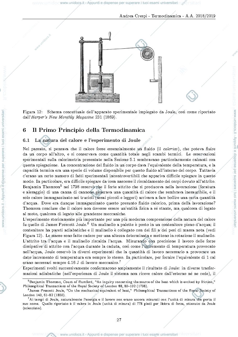 Anteprima pagina 1 — MODULO 2 - Termodinamica (3) lezioni Prof. Crespi
