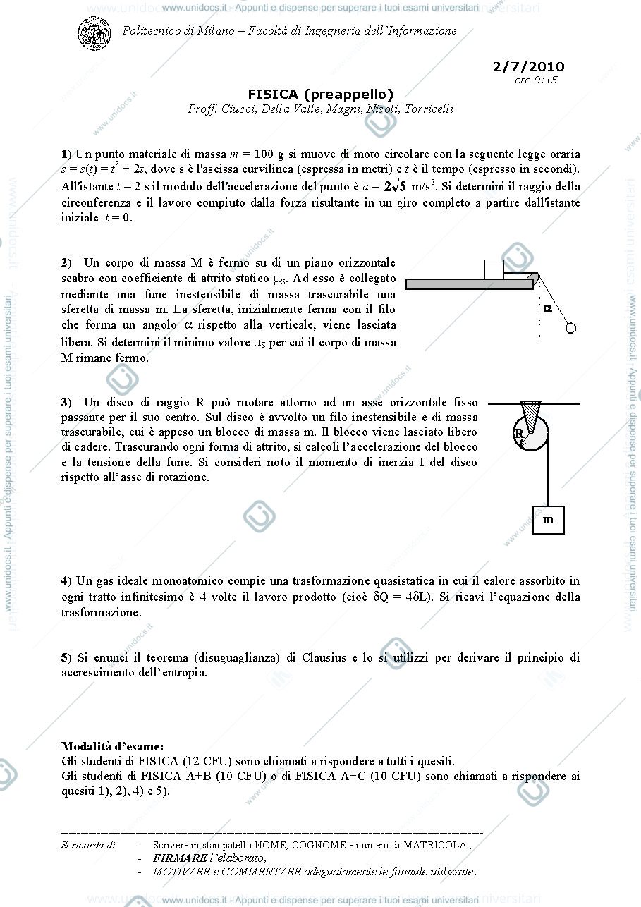 Anteprima pagina 1 — AA_2009-2010_Preappello_2010_07_02 esame Prof. Crespi