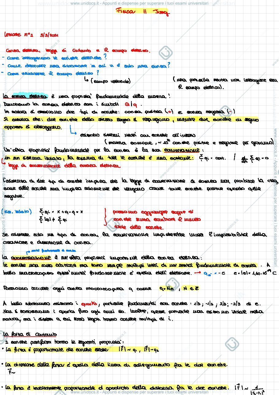 Anteprima pagina 1 — Appunti seconda parte di fisica