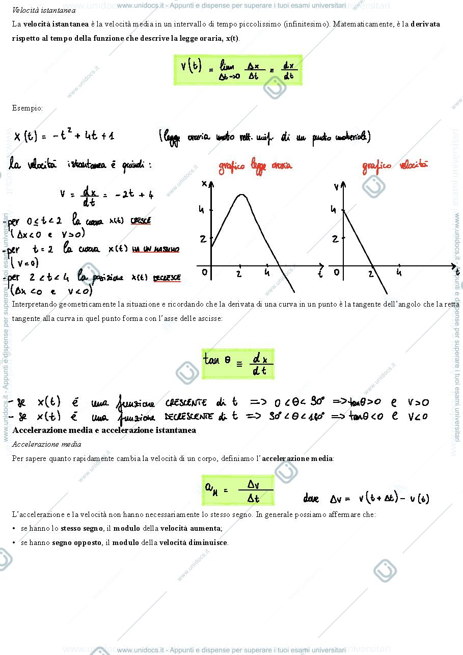 Anteprima pagina 2 — Il moto dei corpi in una dimensione