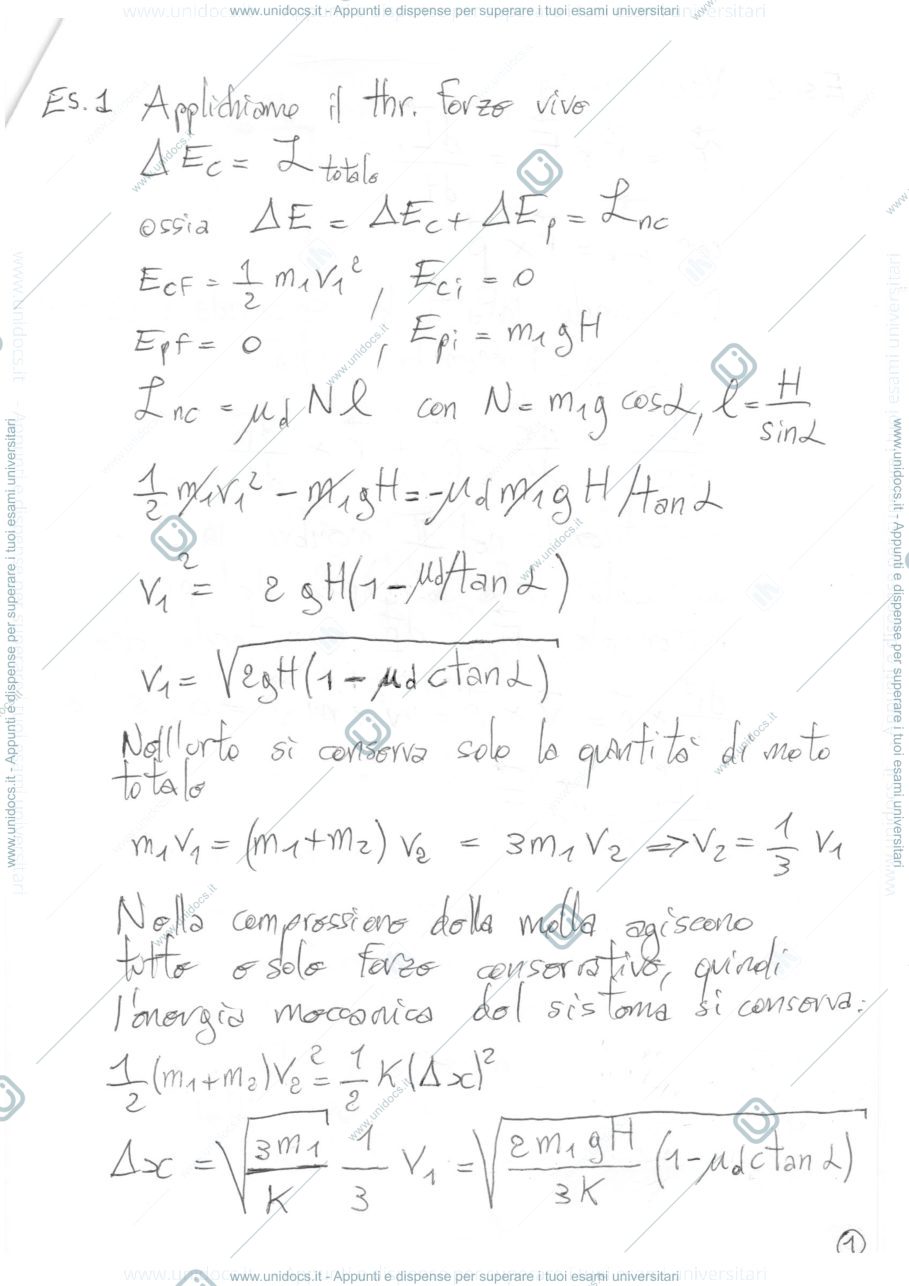 Anteprima pagina 2 — Testo e Soluzione I prova in Itinere esame Prof. G. Della Valle