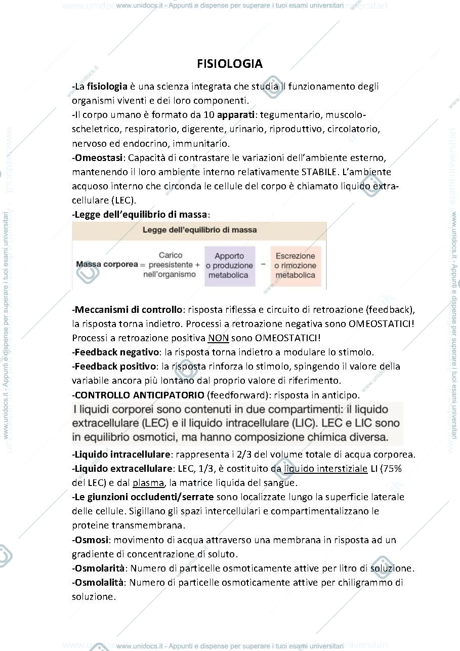 Anteprima pagina 1 — Fisiologia 