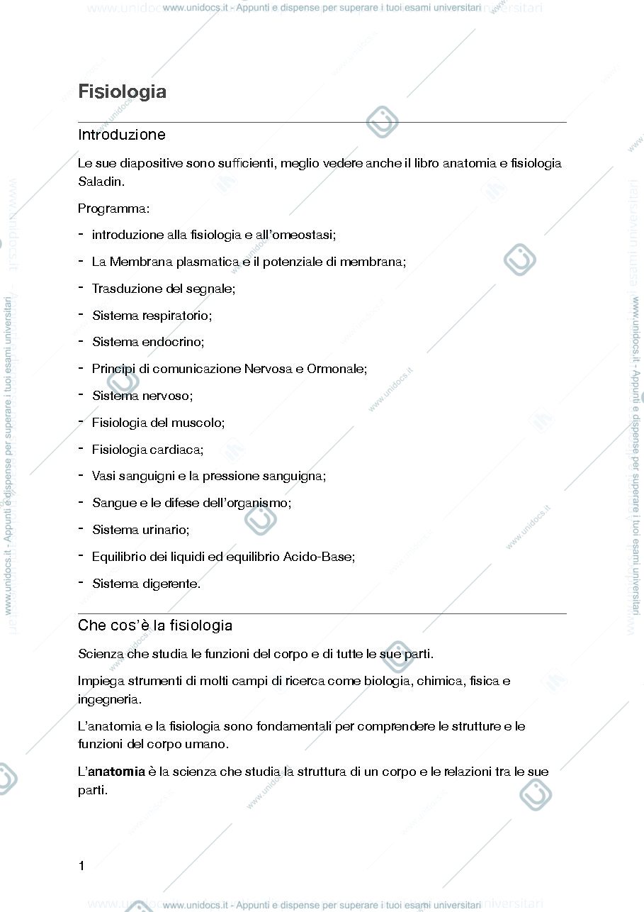 Anteprima pagina 1 — Fisiologia