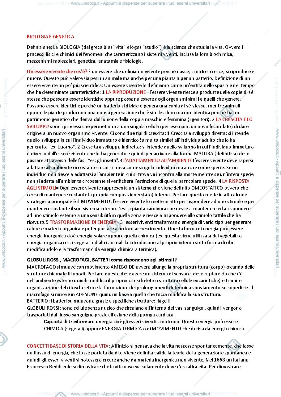 Anteprima pagina 1 — Genetica 