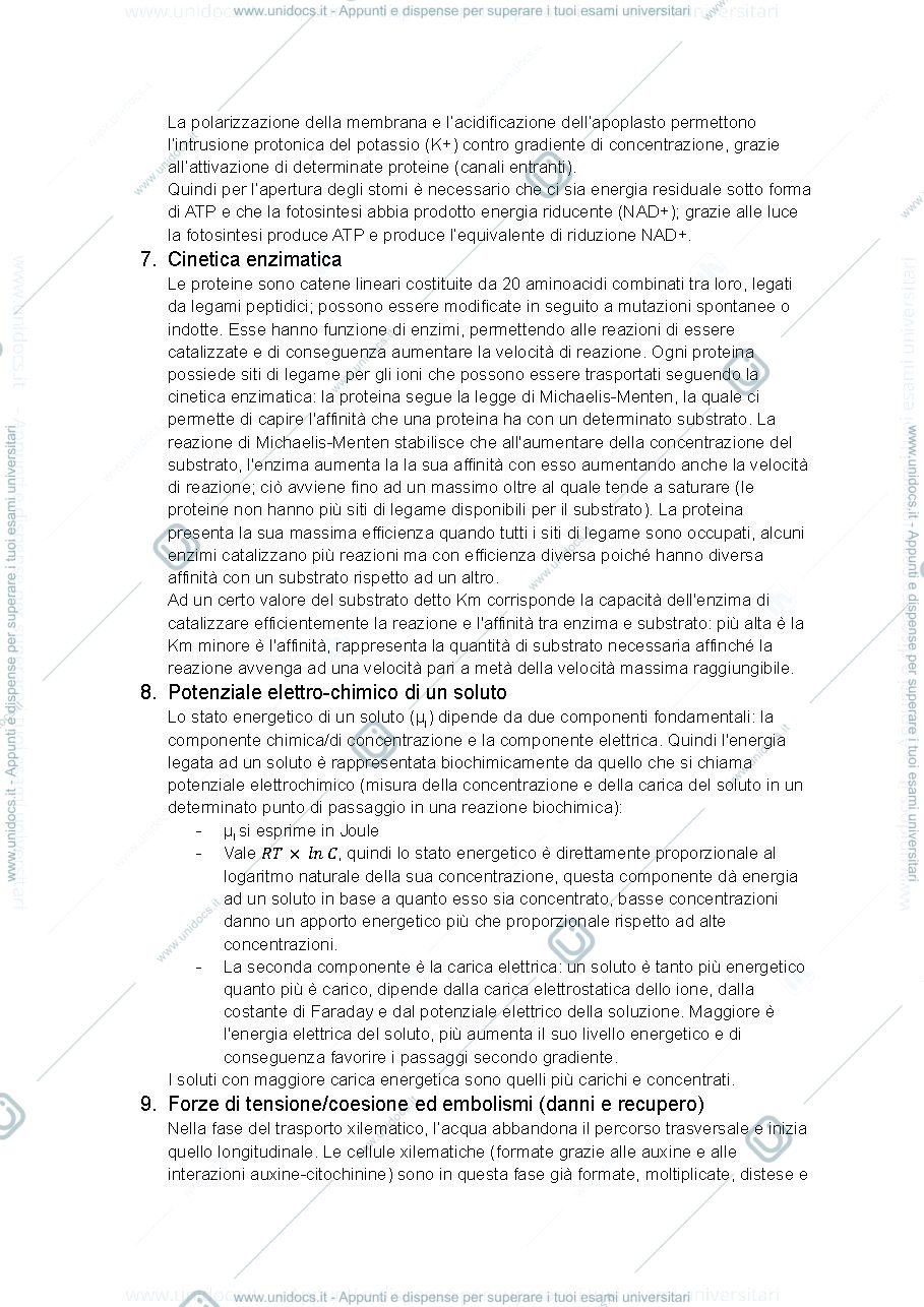 Anteprima pagina 3 — PUNTI CHIAVE FISIOLOGIA DELLE PIANTE