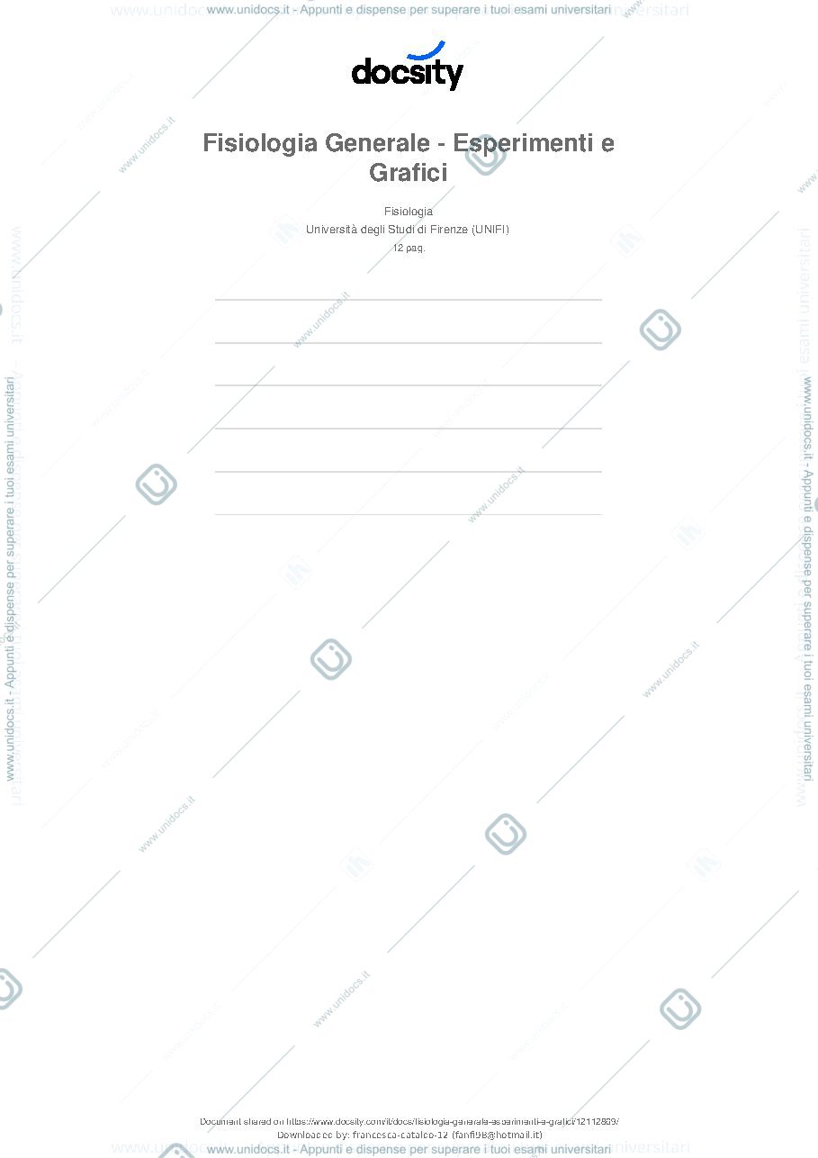 Anteprima pagina 1 — Fisiologia Grafici ed esperimenti