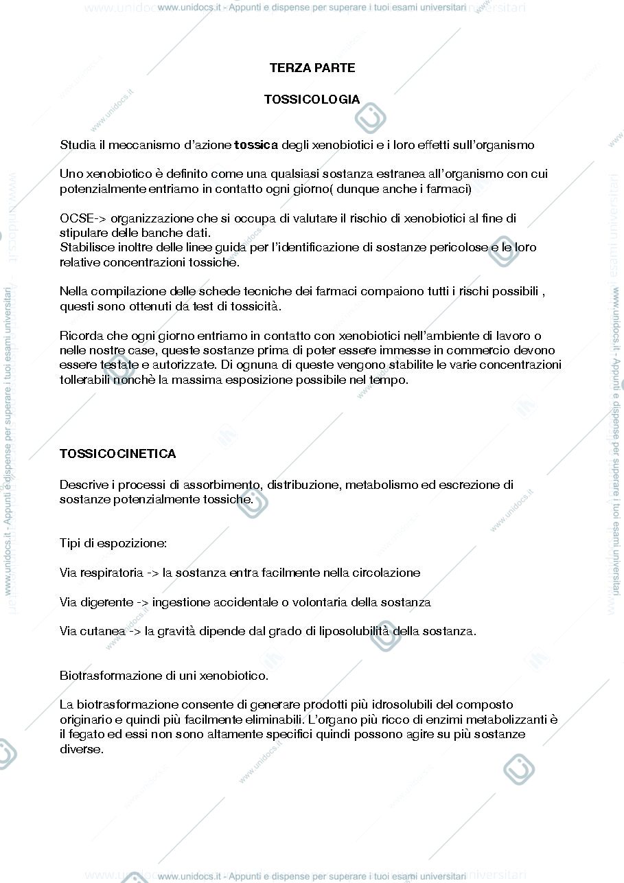 Anteprima pagina 1 — TOSSICOLOGIA 