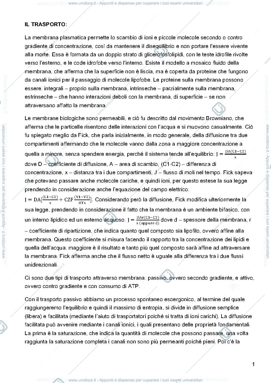 Anteprima pagina 1 — FISIOLOGIA GENERALE