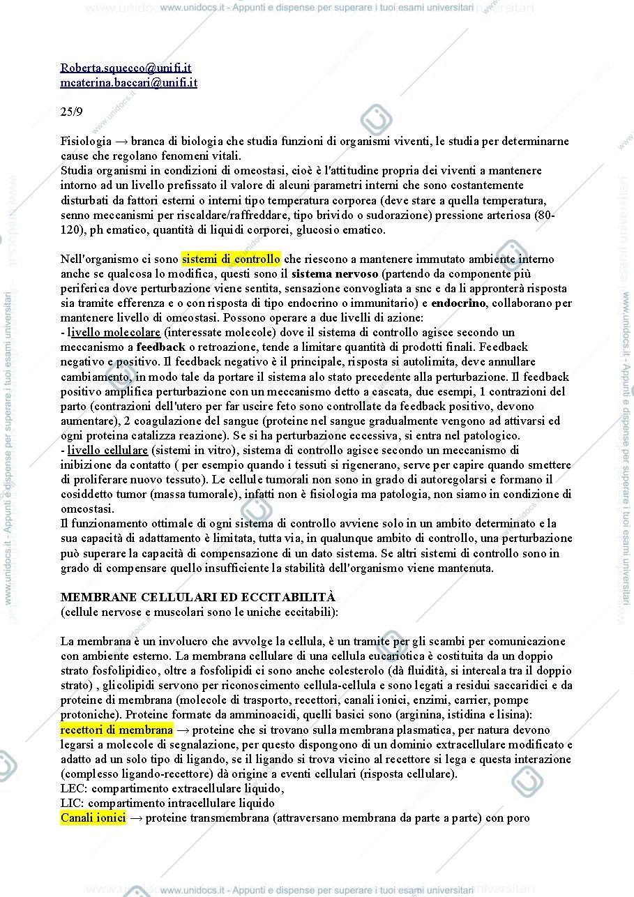 Anteprima pagina 1 — Fisiologia 