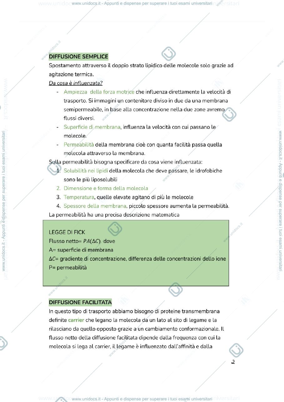 Anteprima pagina 2 — Trasporti di membrana 